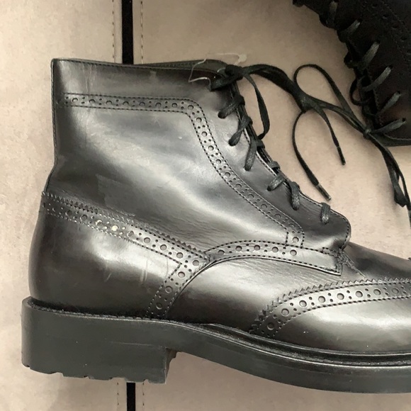 🎉HP🎉 NWT Saint Laurent Paris Black Leather Army/Combat Boots size 42 - Picture 13 of 17